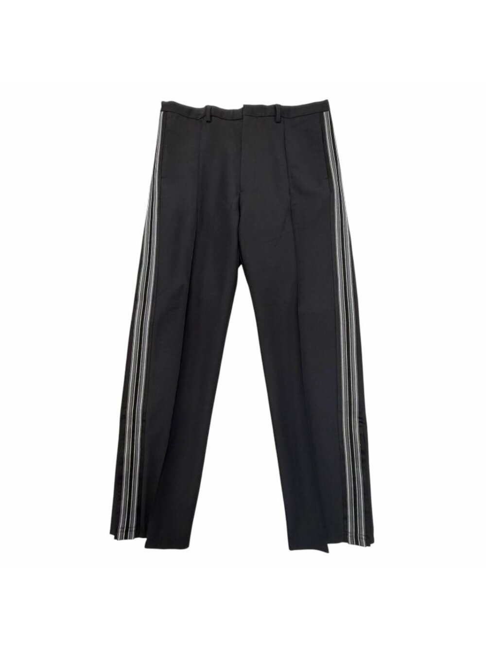 Prada Mohair Wool Triangle Logo Plate Trousers Pants Black 46